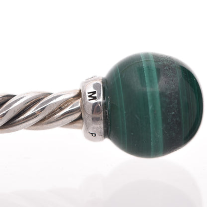 David Yurman Sterling Silver Diamond Malachite 7mm Solari Bracelet 4 of 5