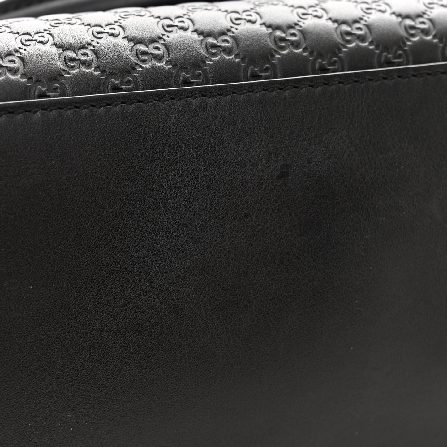 Soft Microguccissima Small Zippered Satchel Black