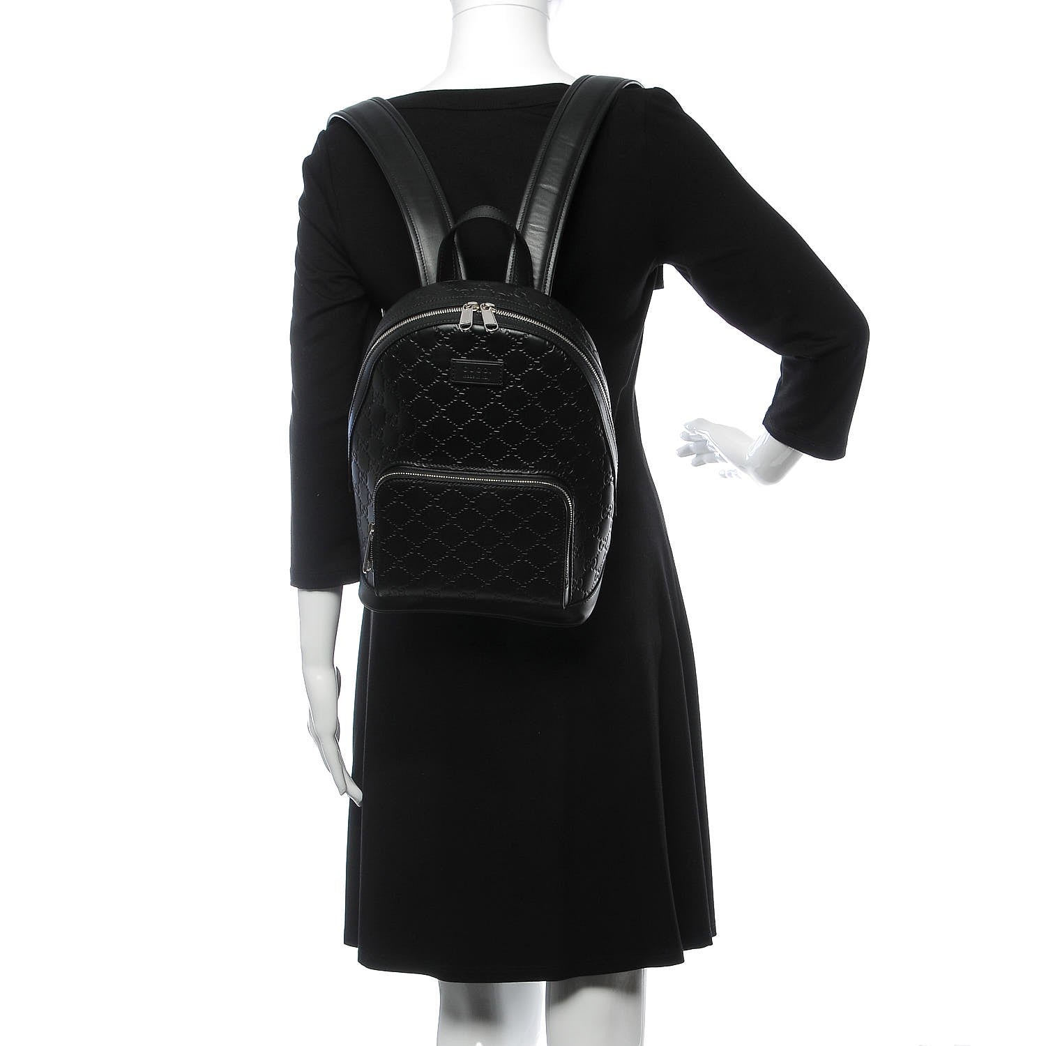 Gucci Guccissima Signature Small Day Backpack Black 2 of 12