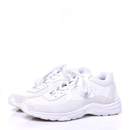 Chanel Lambskin Fabric Suede CC Sneakers 40.5 White 2 of 9