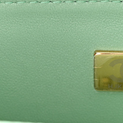 Chanel Lambskin Quilted Mini Top Handle Rectangular Flap Lilac Light Green 7 of 11