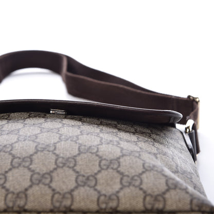 Gucci GG Supreme Monogram Selleria Calfskin Small Flap Messenger Bag Beige Ebony Cocoa Dark Chocolate 9 of 13