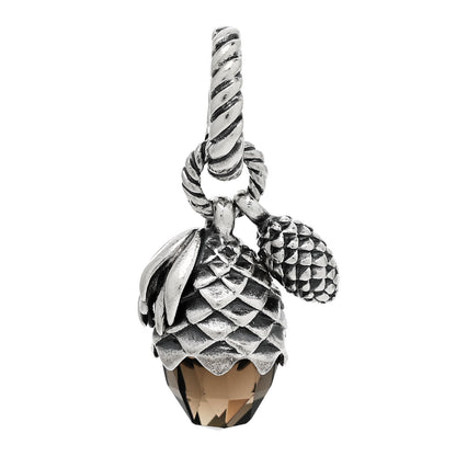 David Yurman Sterling Silver Smoky Quartz Acorn and Pine Cone Charm 1 of 4
