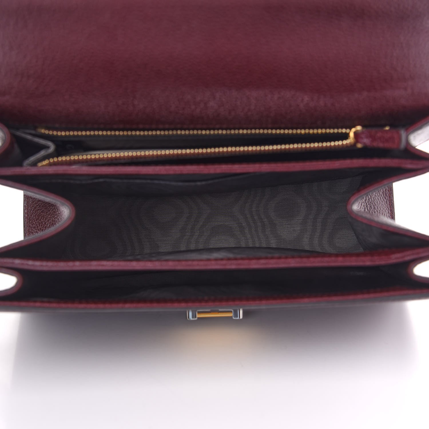 Gucci Grainy Calfskin Small Zumi Shoulder Bag Vintage Bordeaux 5 of 9