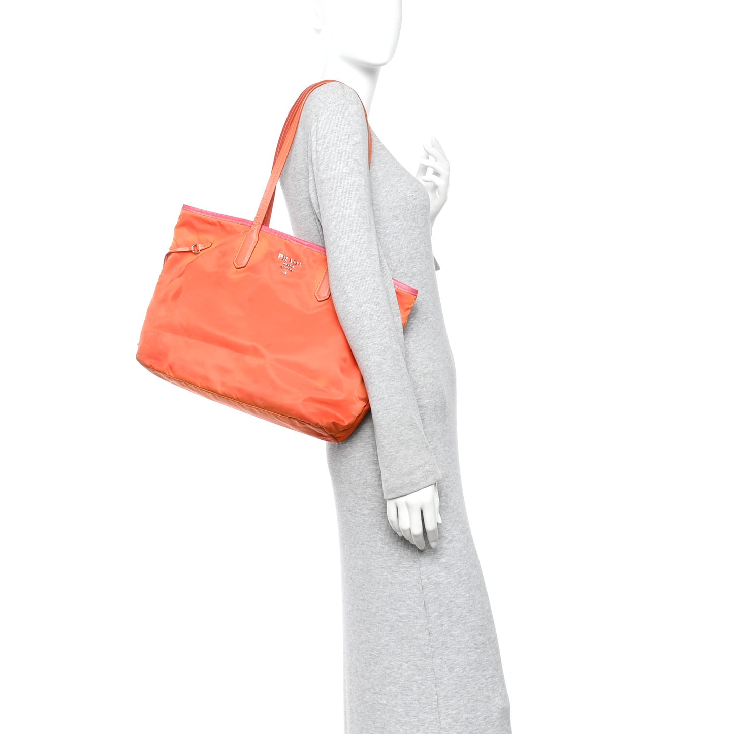 Tessuto Nylon Saffiano Tote Papaya Ibisco