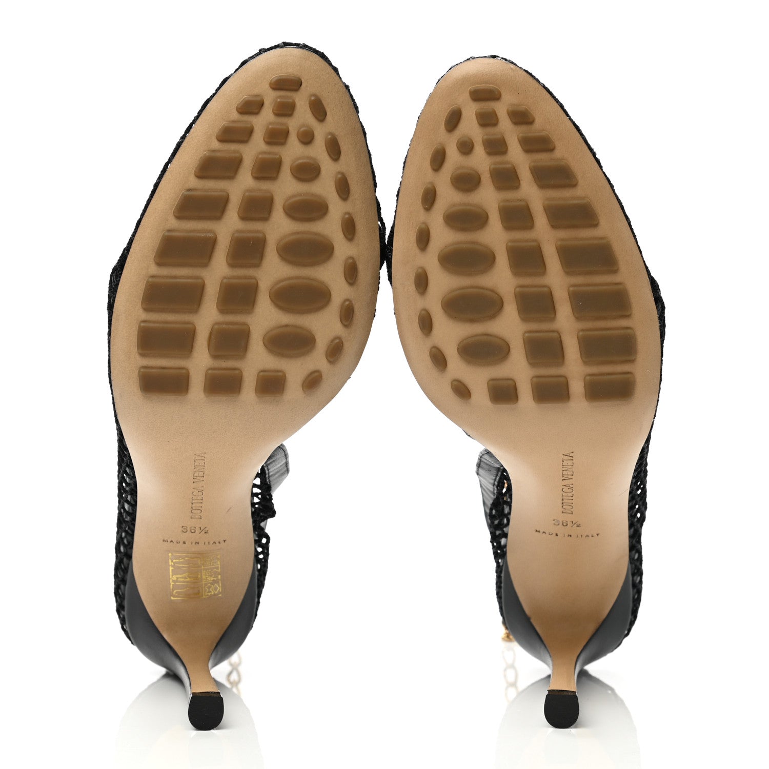 Bottega Veneta Mesh Nappa Chunky Chain Sandals 36.5 Black 5 of 7