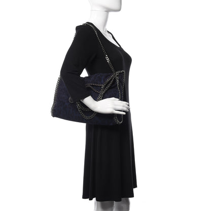 Stella McCartney Shaggy Deer Leopard Print Falabella Fold Over Tote Blue Sapphire 2 of 9