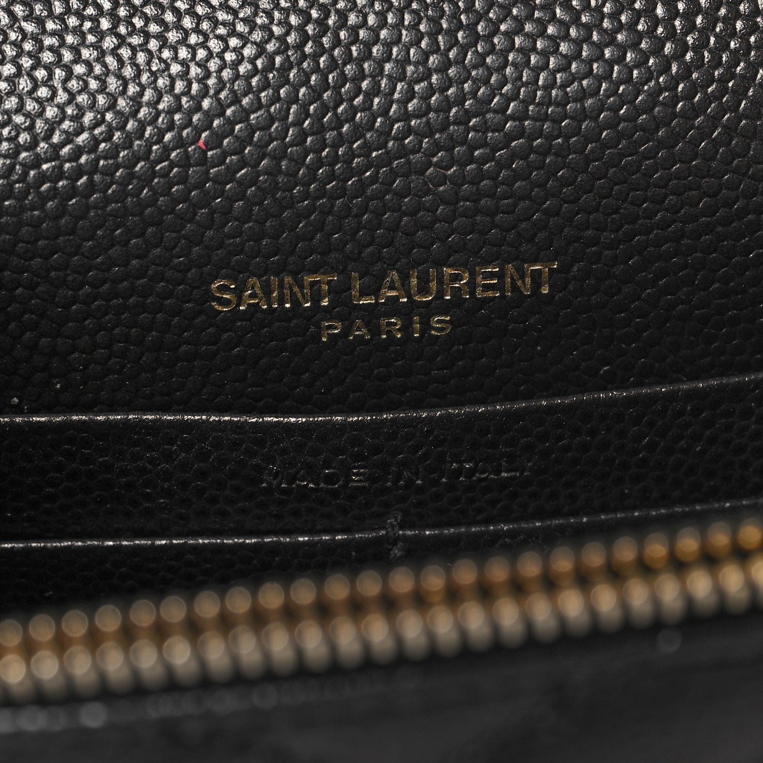 Saint Laurent Grain De Poudre Matelasse Chevron Monogram Envelope Chain Wallet Black 6 of 9