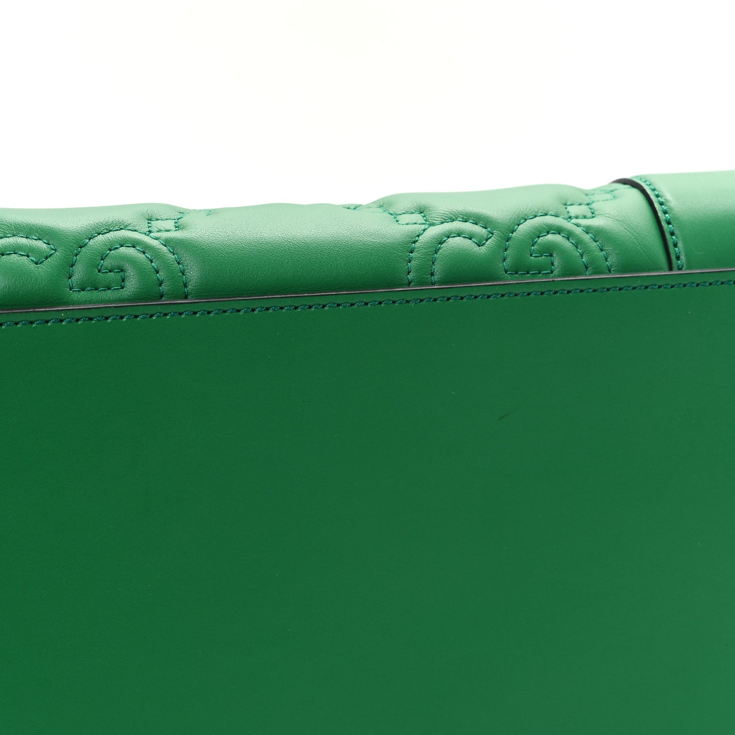 Calfskin GG Matelasse Tote Bag Bright Green