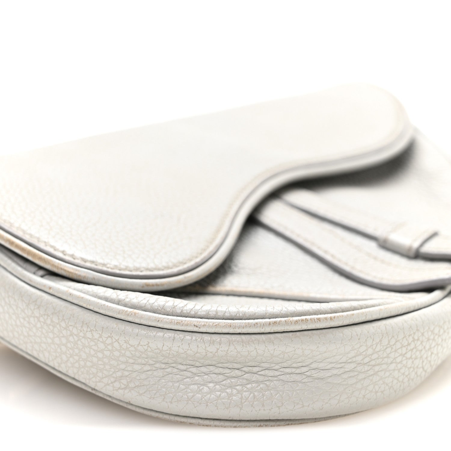 Christian Dior Grained Calfskin Mens Mini Saddle Bag Gray 9 of 11