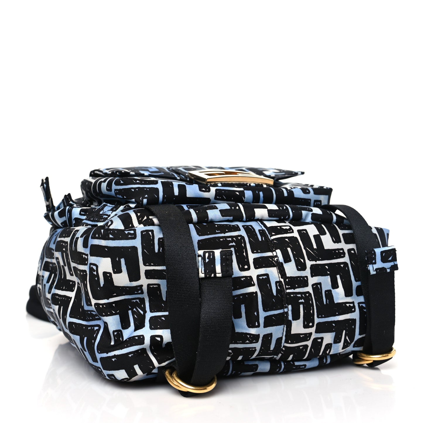 X JOSHUA VIDES Nylon FF Cloudy Pocket Backpack White Celeste Black