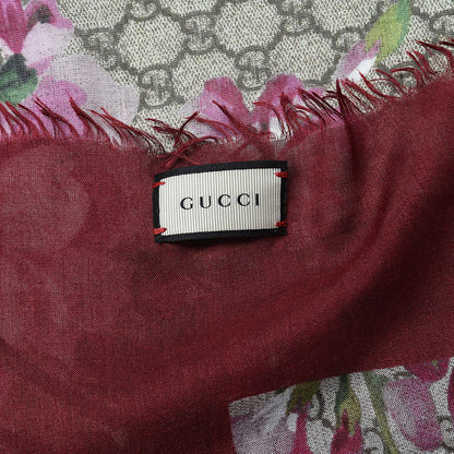 Gucci Modal Silk GG Monogram Gery Square Scarf Lacquer Light Brown 3 of 4