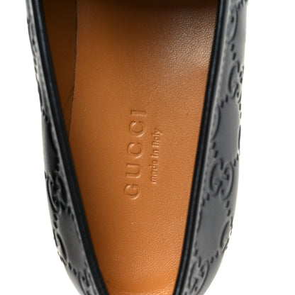 Gucci Betis Glamour Calfskin Guccissima Womens Jordaan Loafers 37 Black 7 of 10