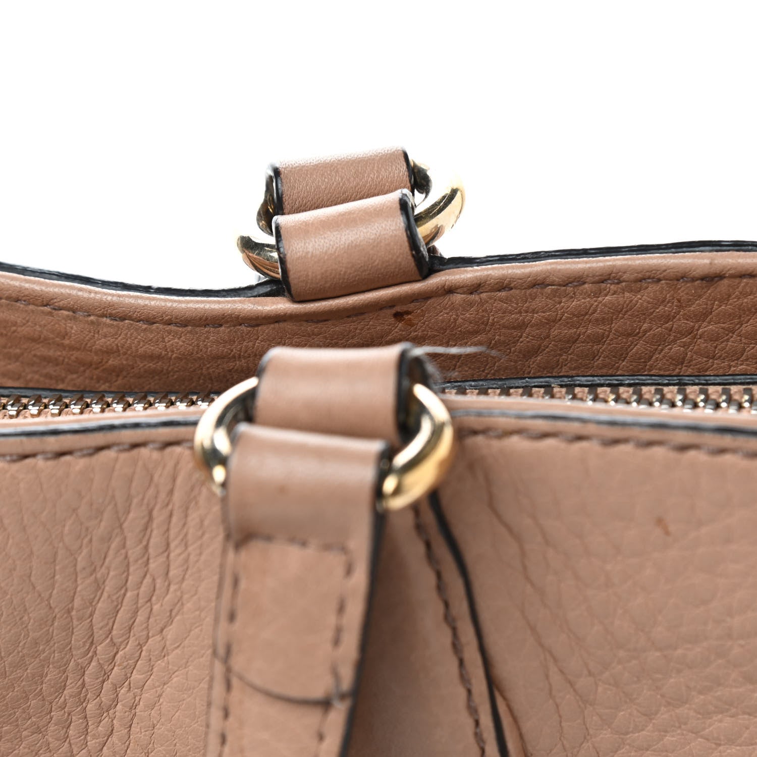 Gucci Pebbled Calfskin Small Soho Top Handle Bag Camelia 15 of 15