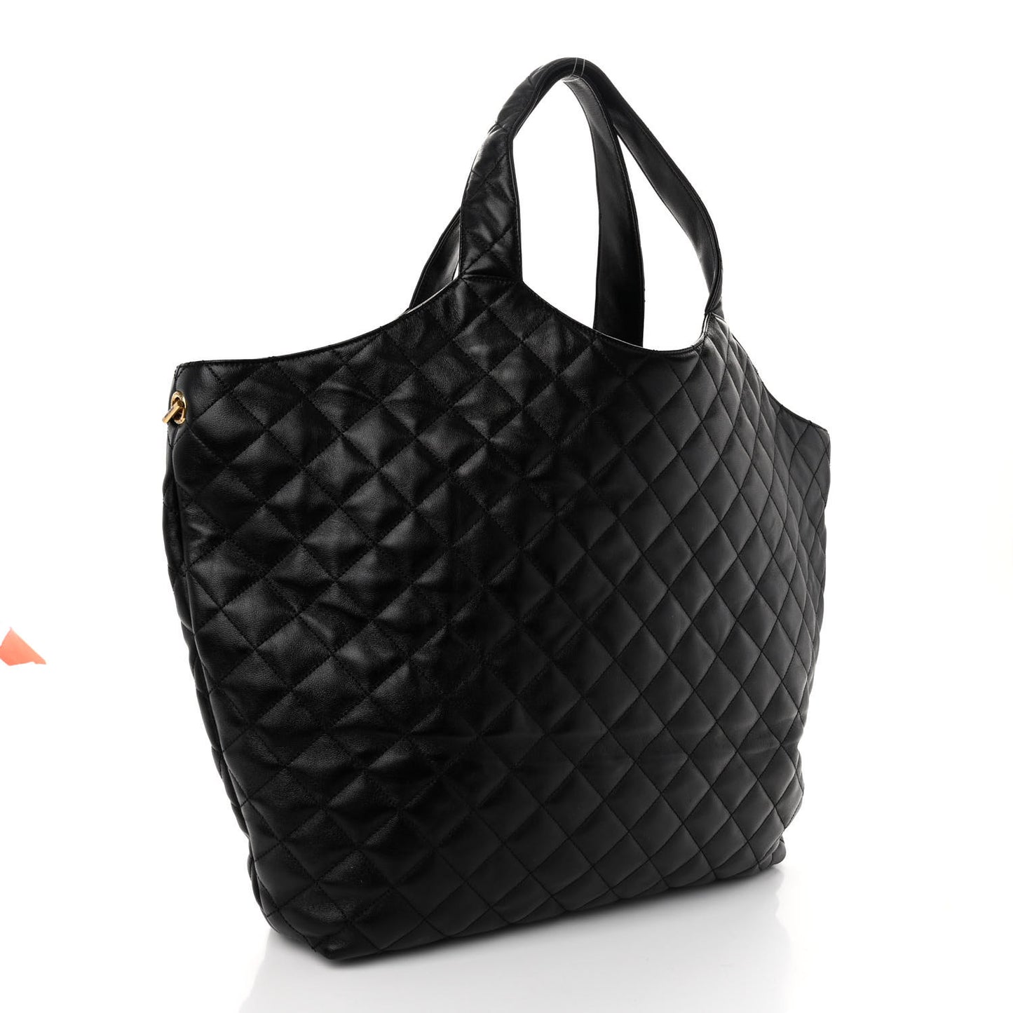 Lambskin Quilted Maxi Icare Shopping Tote Black