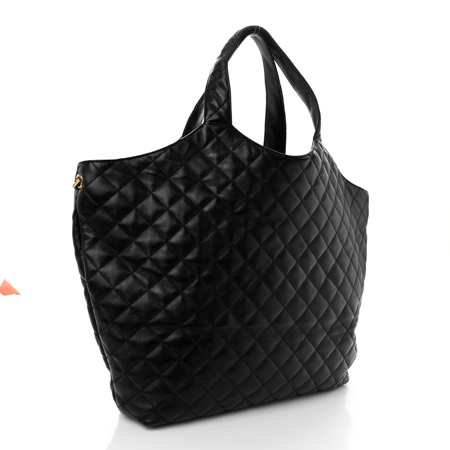 Saint Laurent Lambskin Quilted Maxi Icare Shopping Tote Black 4 of 10