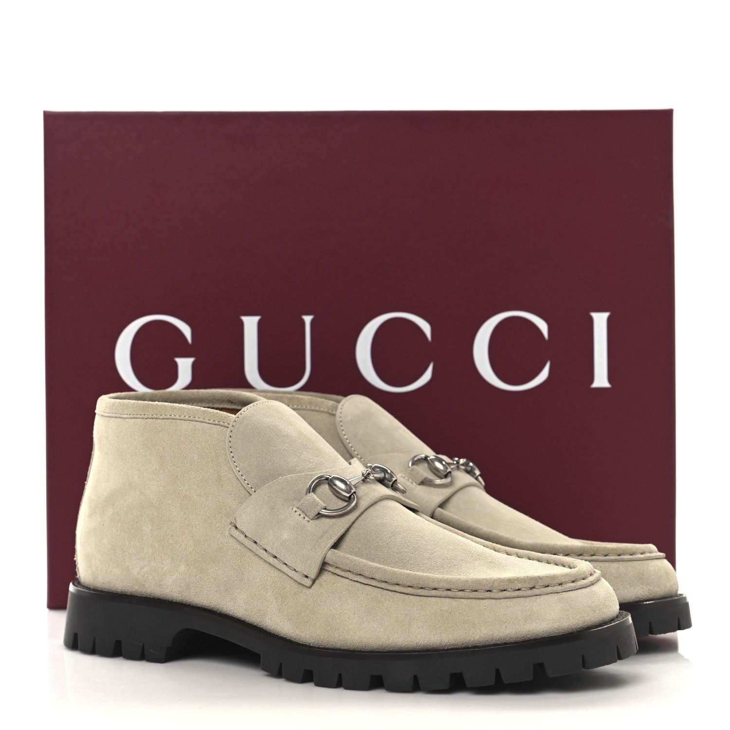 Gucci Suede Mens Horsebit Ankle Boots 8.5 Beige 10 of 10