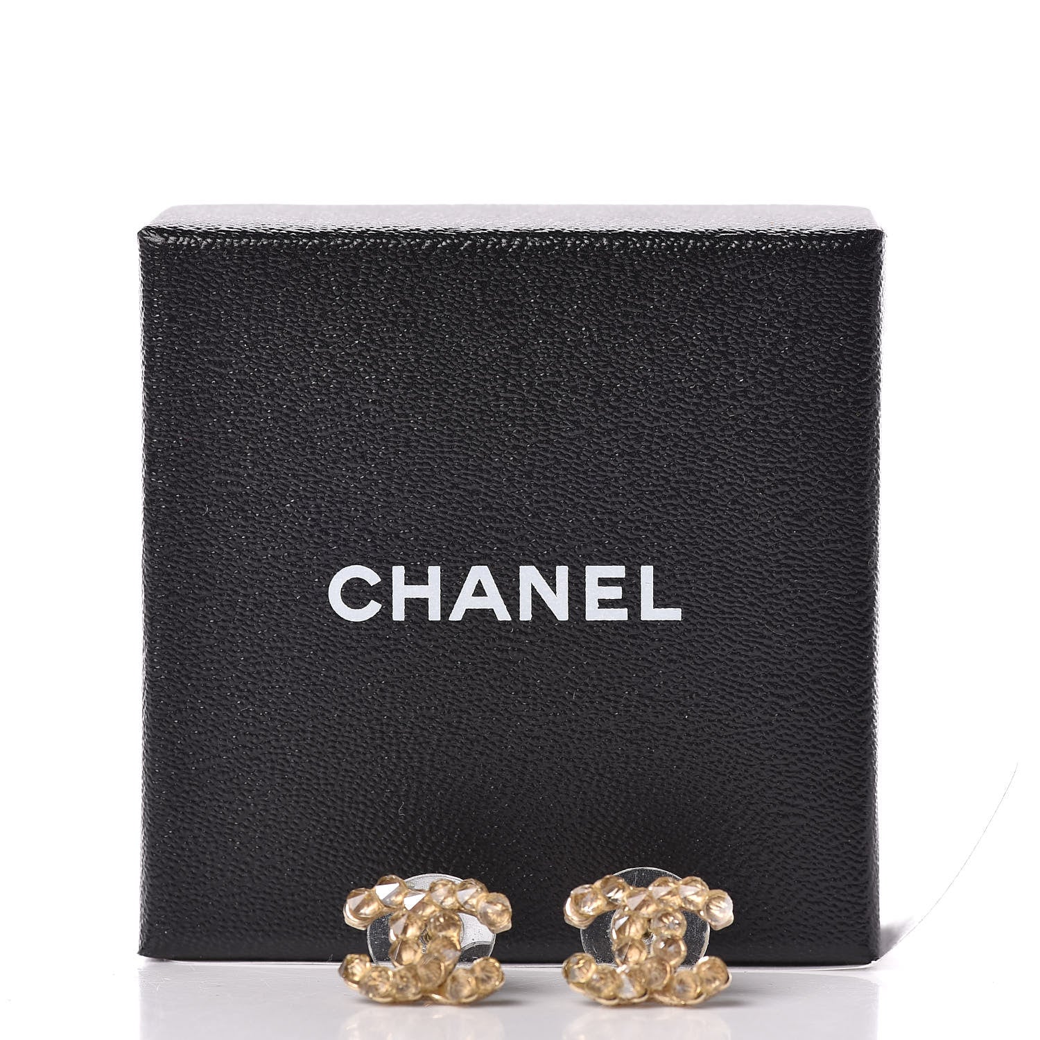 Chanel Crystal CC Earrings Gold 5 of 5