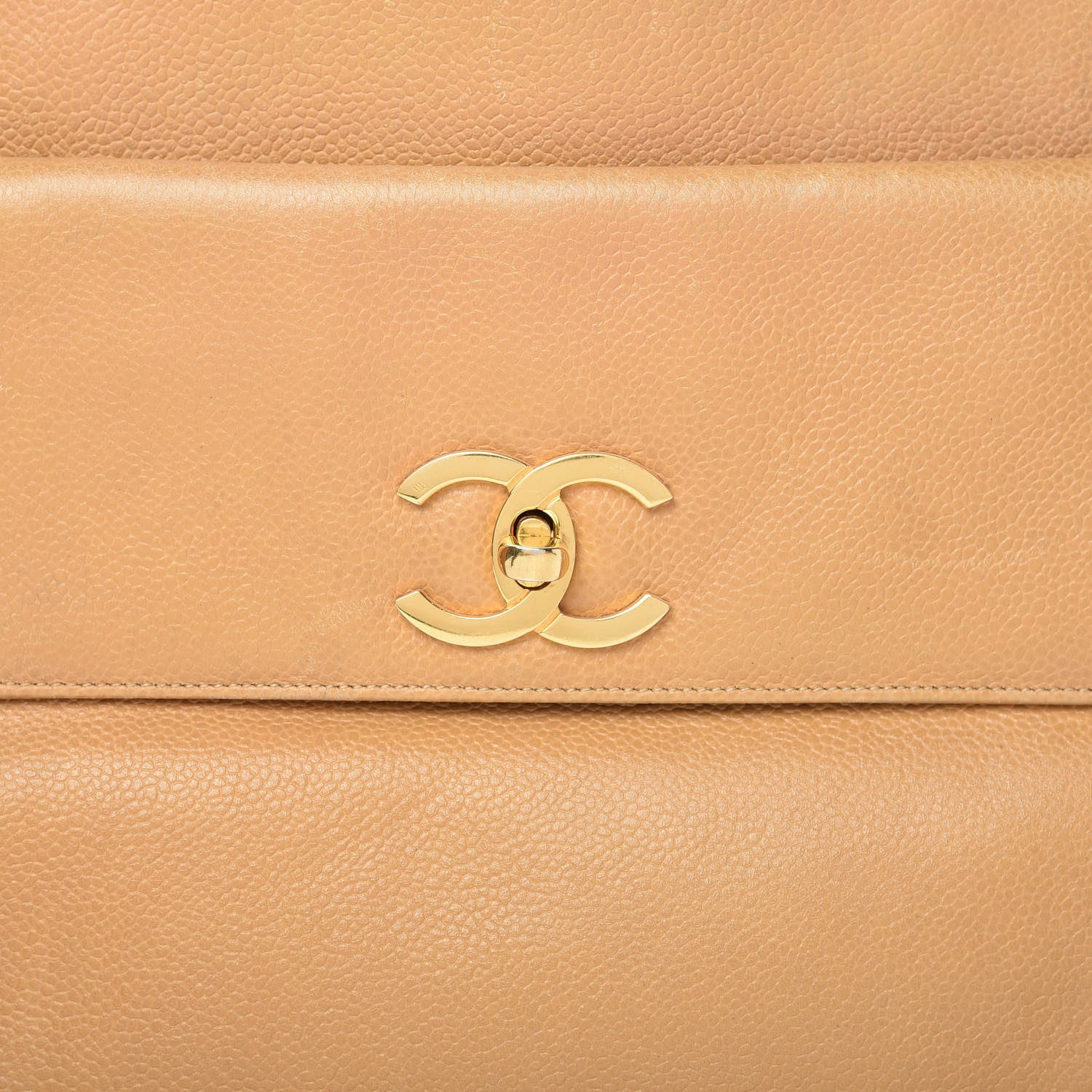 Chanel Caviar Flap Shoulder Bag Beige 10 of 10