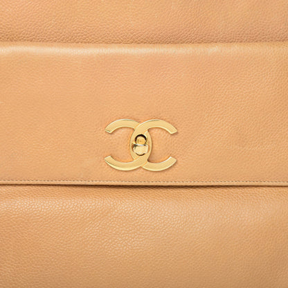 Chanel Caviar Flap Shoulder Bag Beige 10 of 10