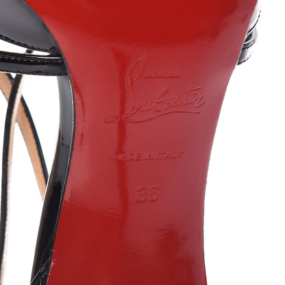 Christian Louboutin Patent Cross Blake 100 Pumps 36 Black 7 of 8