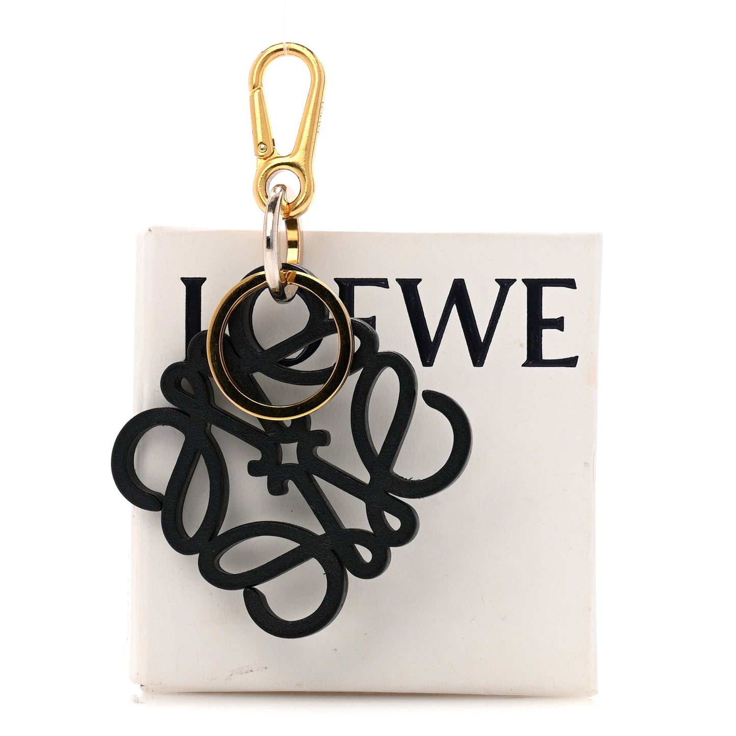 Calfskin Anagram Bag Charm Key Holder Rosemary