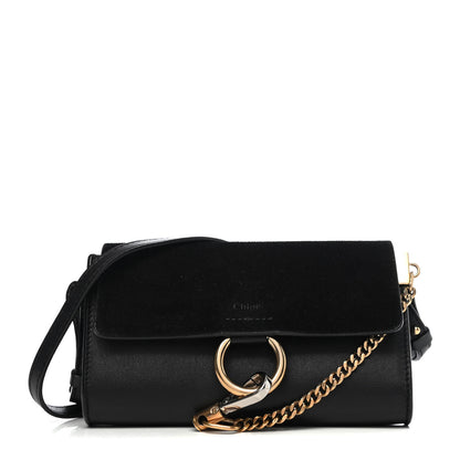 Chloe Suede Calfskin Mini Faye Shoulder Bag Black 1 of 4