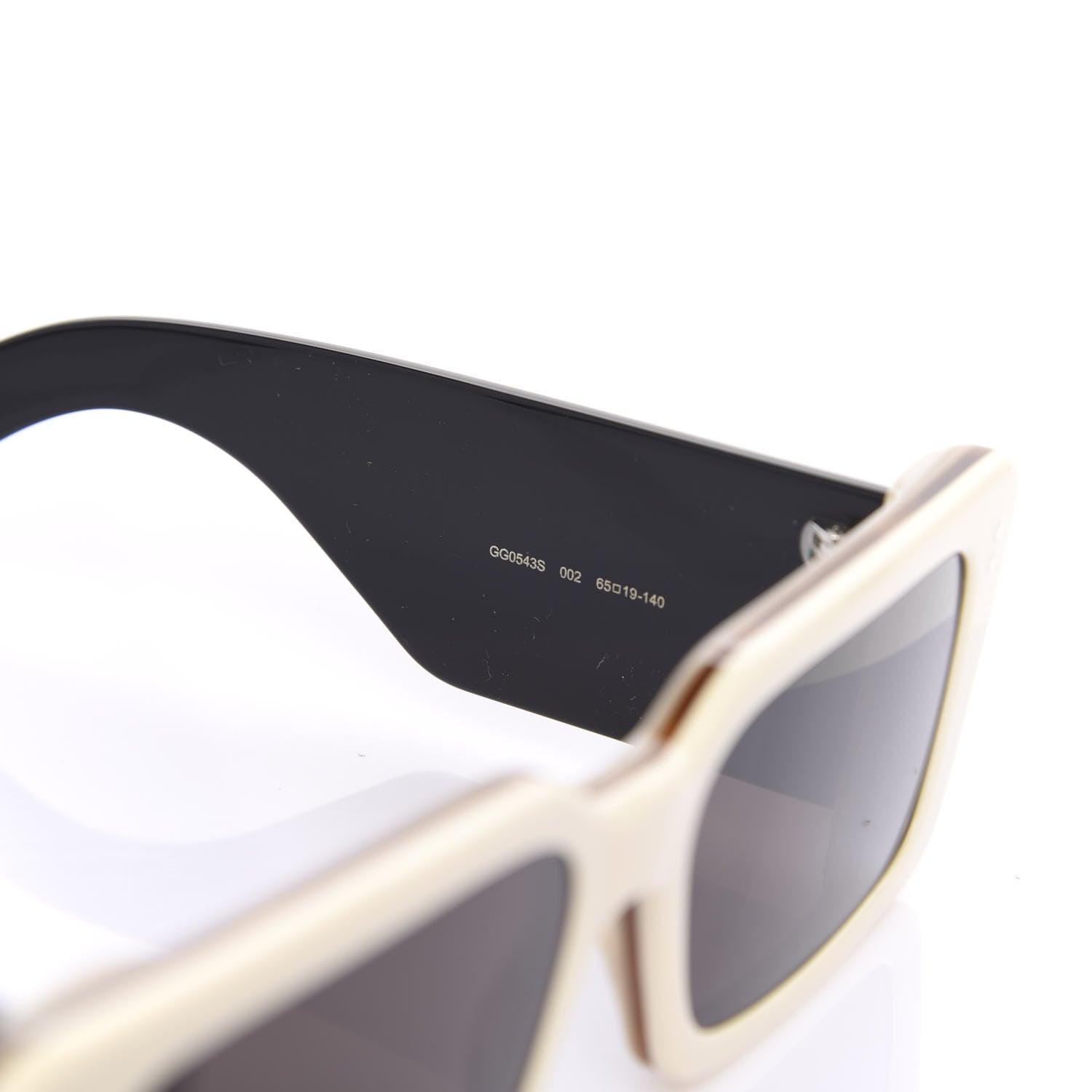 Gucci Acetate Rectangular Flap GG0543S Sunglasses White Black 5 of 8
