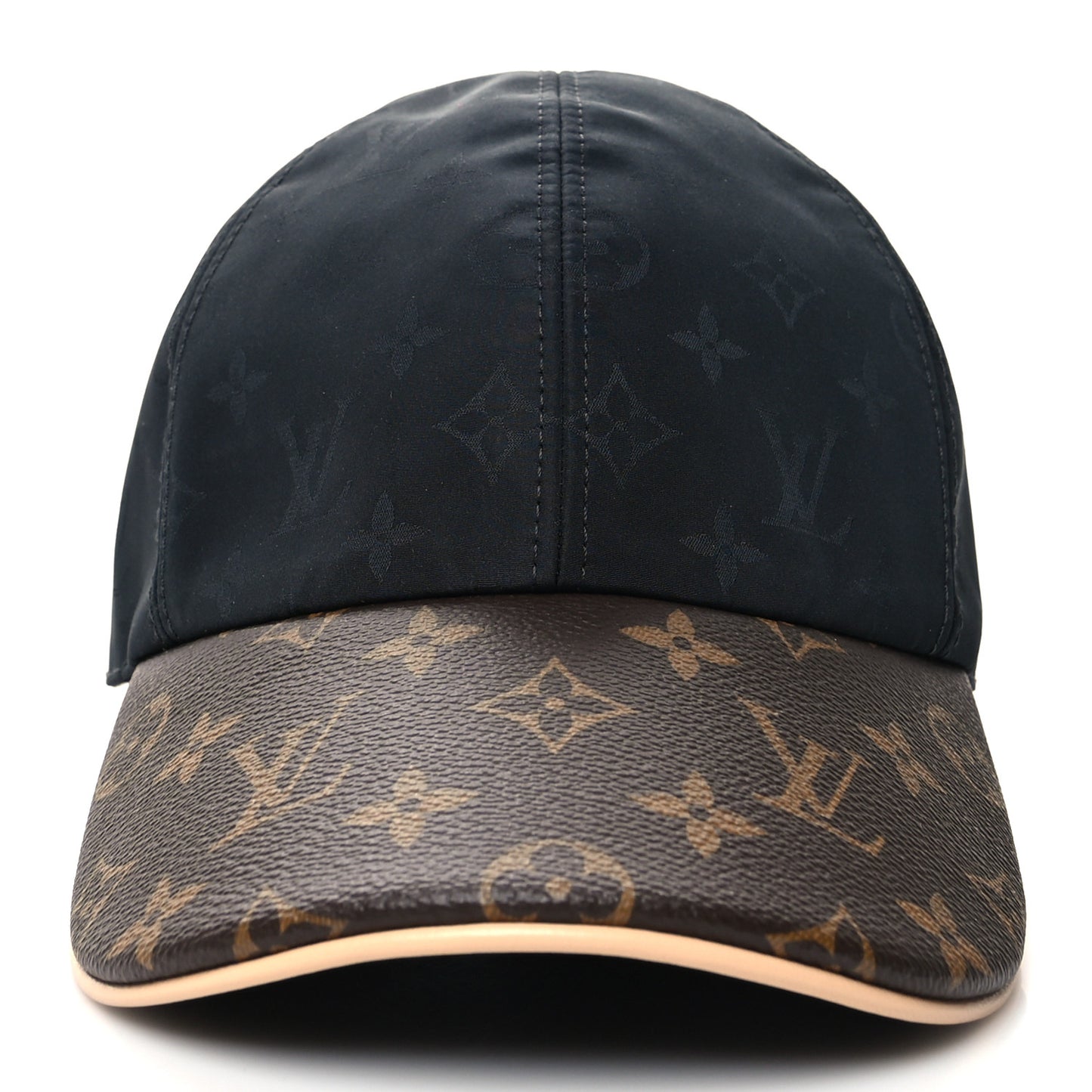Polyester Silk Monogram LV Get Ready Cap M Black