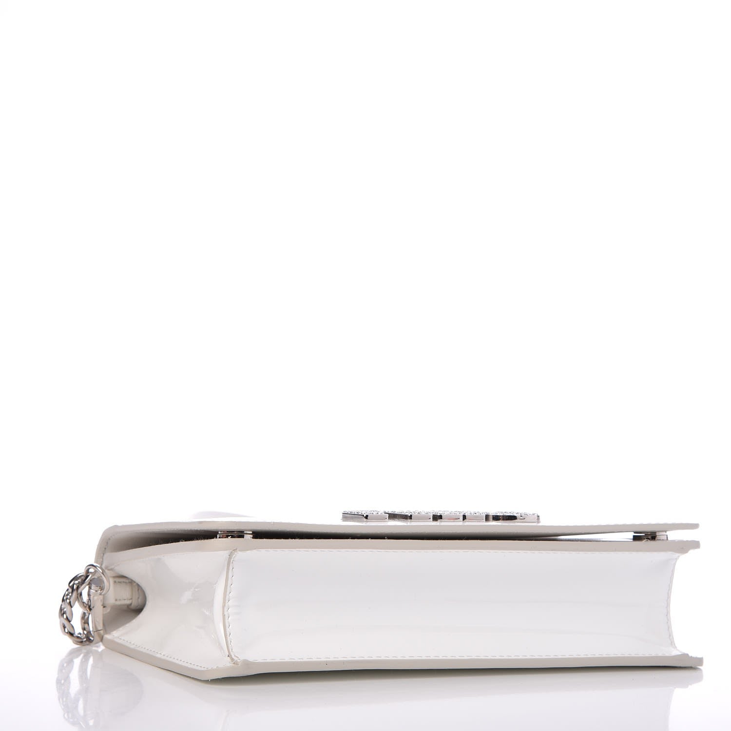 Miu Miu Patent Crystal Logo Mini Crossbody White 4 of 8