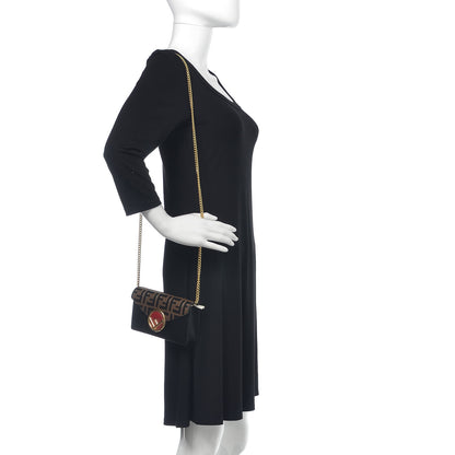 Fendi Vitello Liberty F is Fendi Bi-Color FF 1974 Embossed Envelope Belt Bag Maya Black 3 of 11