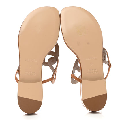 Hermes Nappa Womens Beach Sandals 36 Beige Dore 5 of 8