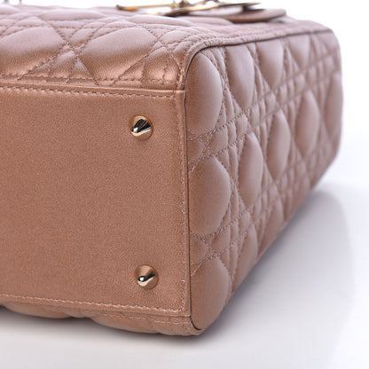 Christian Dior Metallic Lambskin Cannage Medium Lady Dior Bronze 10 of 11