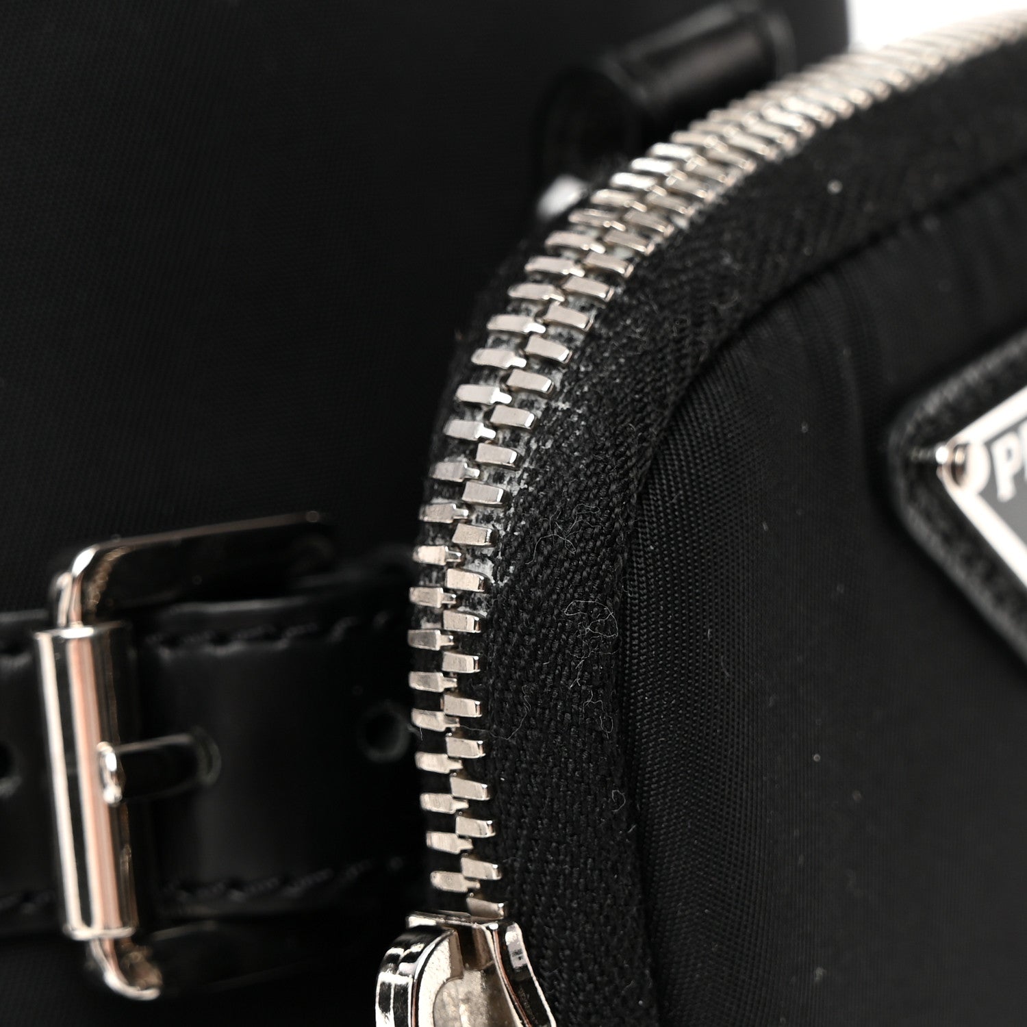 Prada Spazzolato Rois Re-Nylon Metal Triangle Logo Monolith Pouch Pocket 55mm Tall Combat Boots 39.5 Black 10 of 13