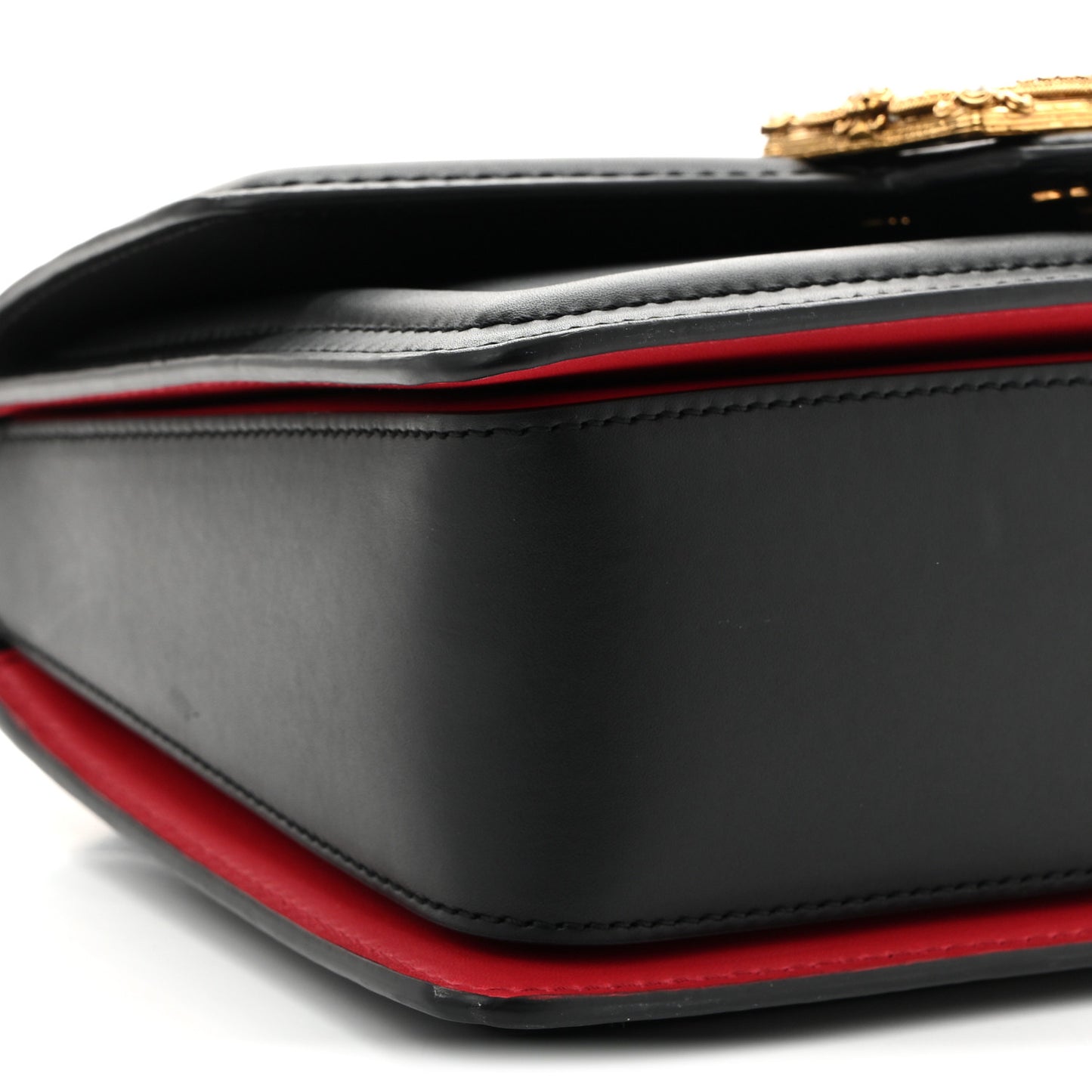 Smooth Calfskin Small DG Amore Top Handle Bag Black