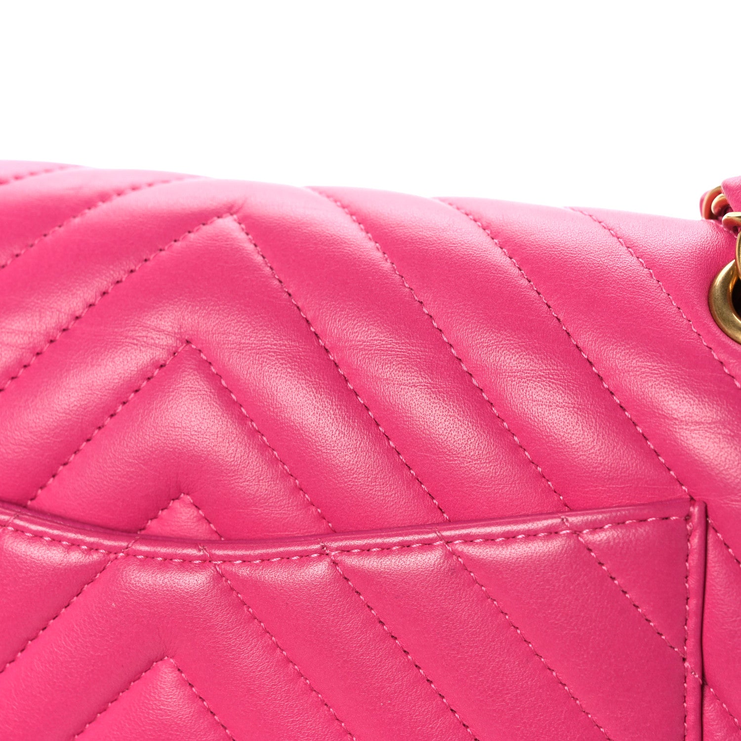 Chanel Lambskin Chevron Quilted Medium Double Flap Pink 12 of 18