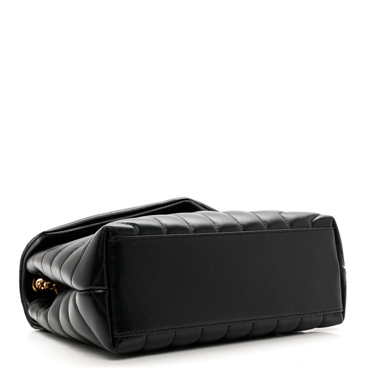 Calfskin Y Quilted Monogram Small Loulou Chain Satchel Black