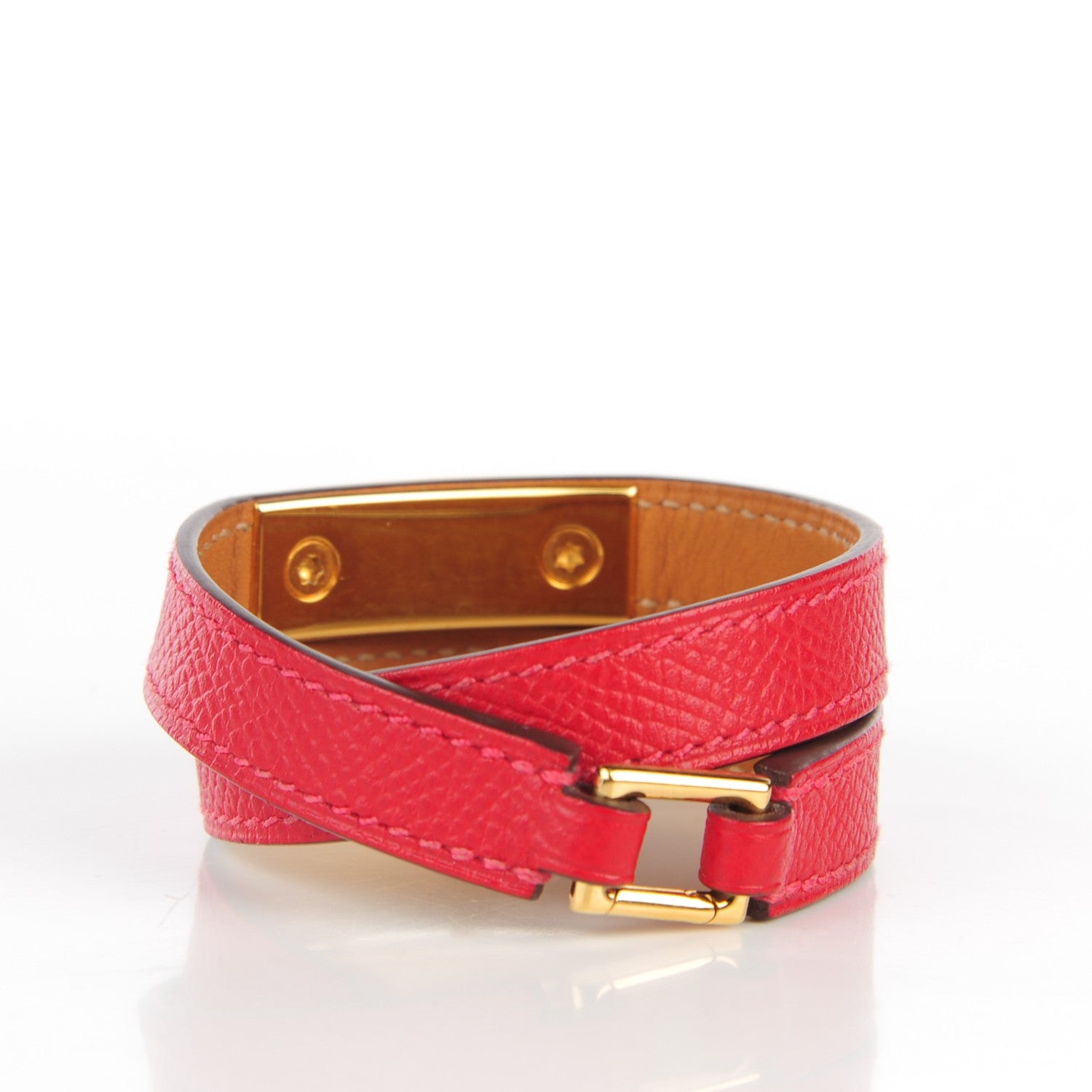 Hermes Epsom Rivale Bracelet S Rouge Casaque 3 of 8