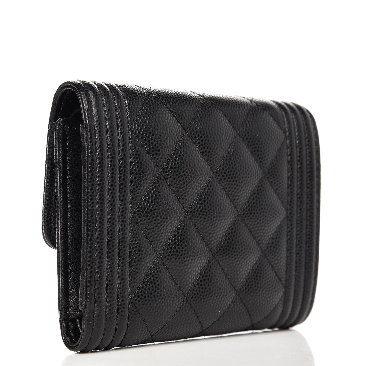 Chanel Caviar Quilted Small Boy Flap Wallet Black 4 of 9