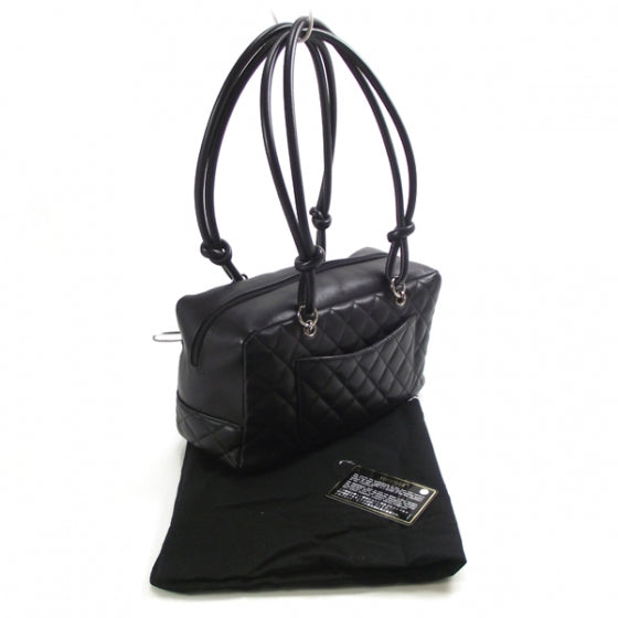 Calfskin Quilted Large Cambon Bowler Black