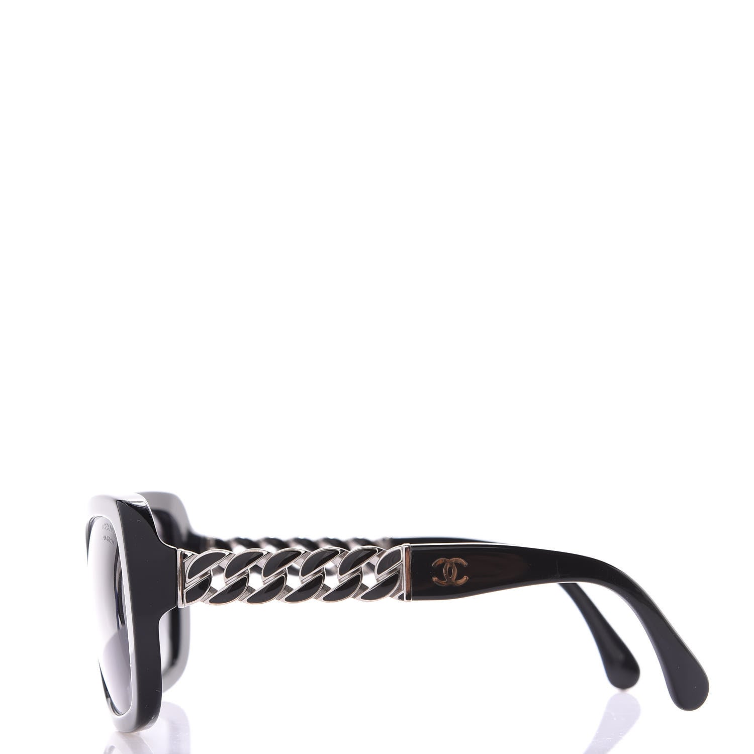 Chanel Acetate Metal Polarized Chain Square Sunglasses 5305 Black 2 of 7
