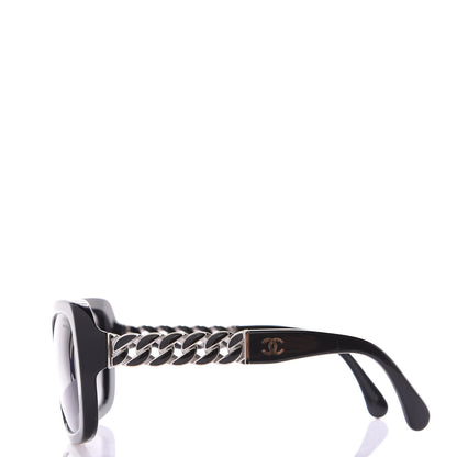 Chanel Acetate Metal Polarized Chain Square Sunglasses 5305 Black 2 of 7
