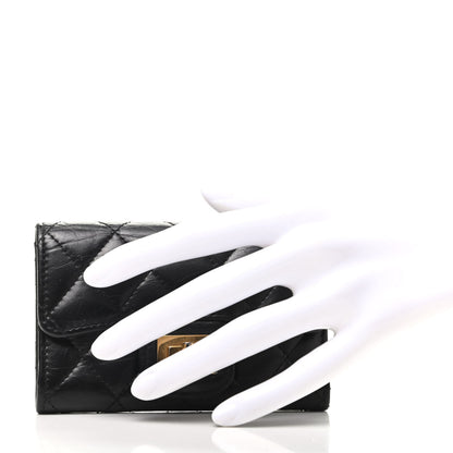 Chanel Aged Calfskin Quilted Reissue Flap Card Holder Black 2 of 10