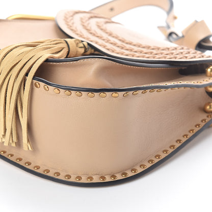 Chloe Calfskin Braided Small Hudson Shoulder Bag Pearl Beige 9 of 9