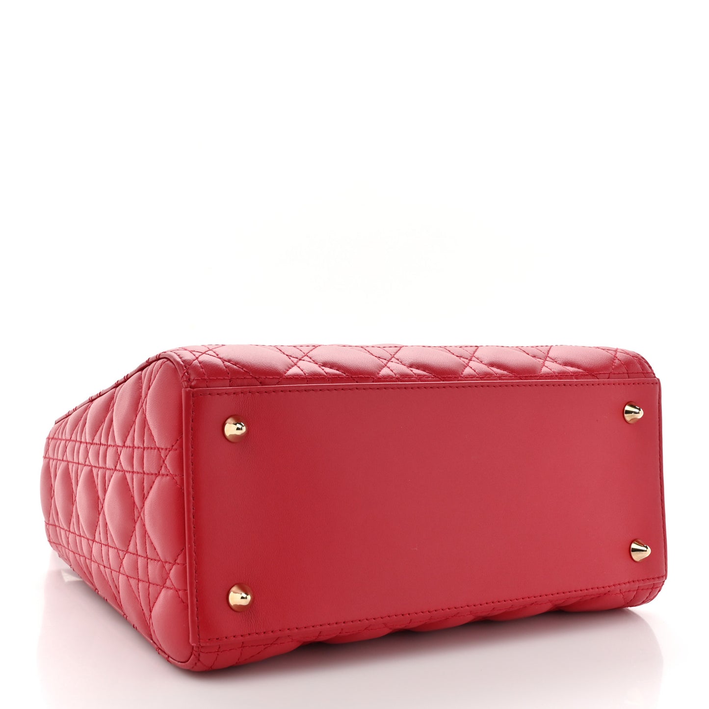 Lambskin Cannage Medium Lady Dior Red