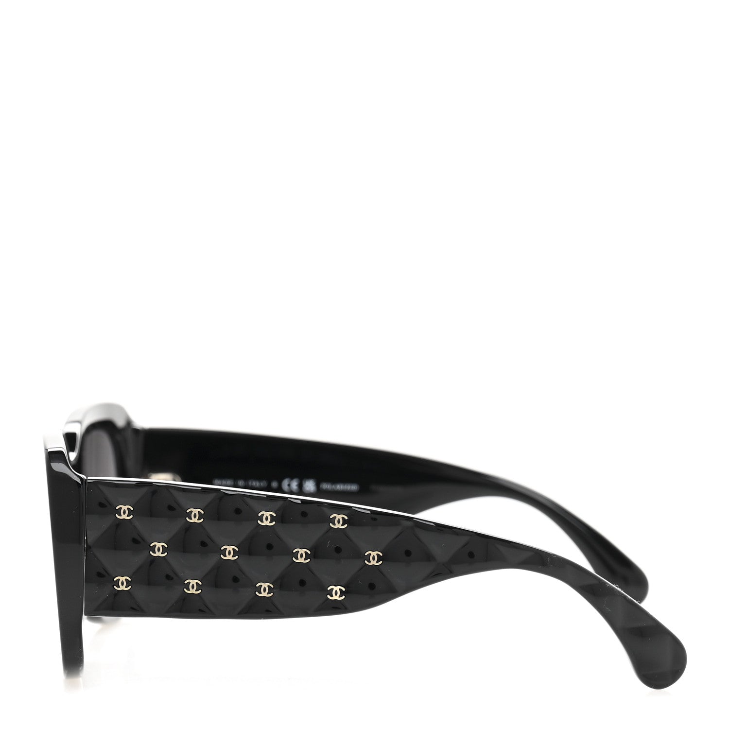 Chanel Acetate Quilted CC Rectangle Sunglasses 5483-A Black 3 of 9