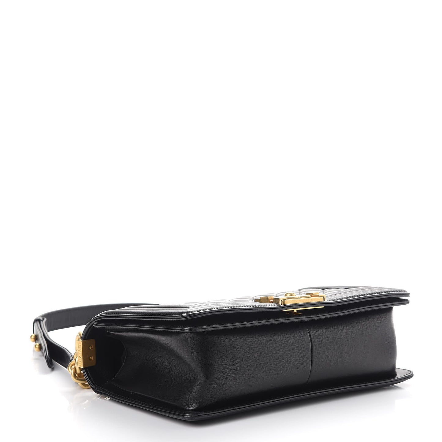 Lambskin Quilted Medium Boy Flap Black