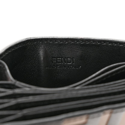 Fendi Vitello Liberty F is Fendi Bi-Color FF 1974 Embossed Gusseted Card Holder Maya Black 6 of 10