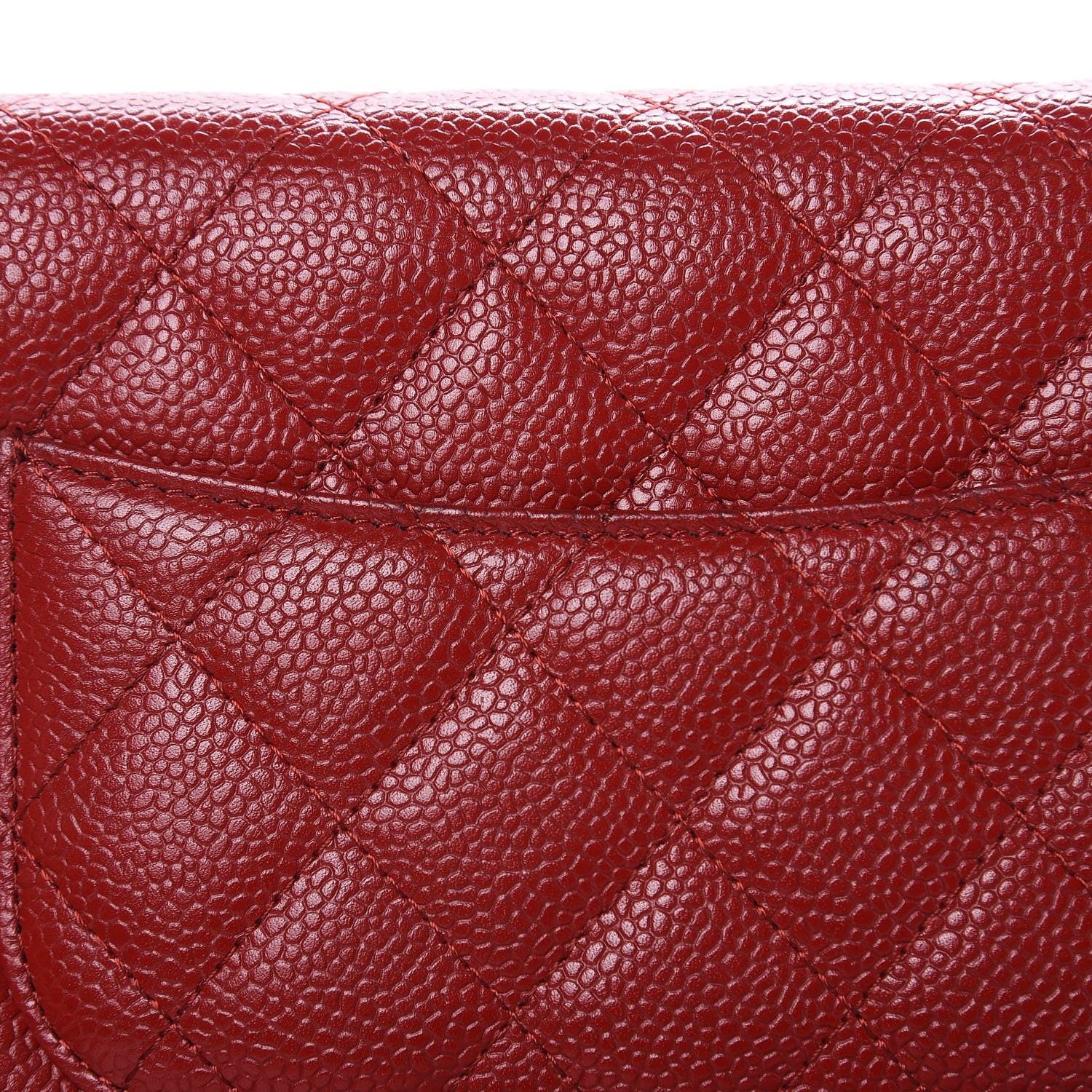 Chanel Caviar Quilted Wallet on Chain WOC Red 11 of 12