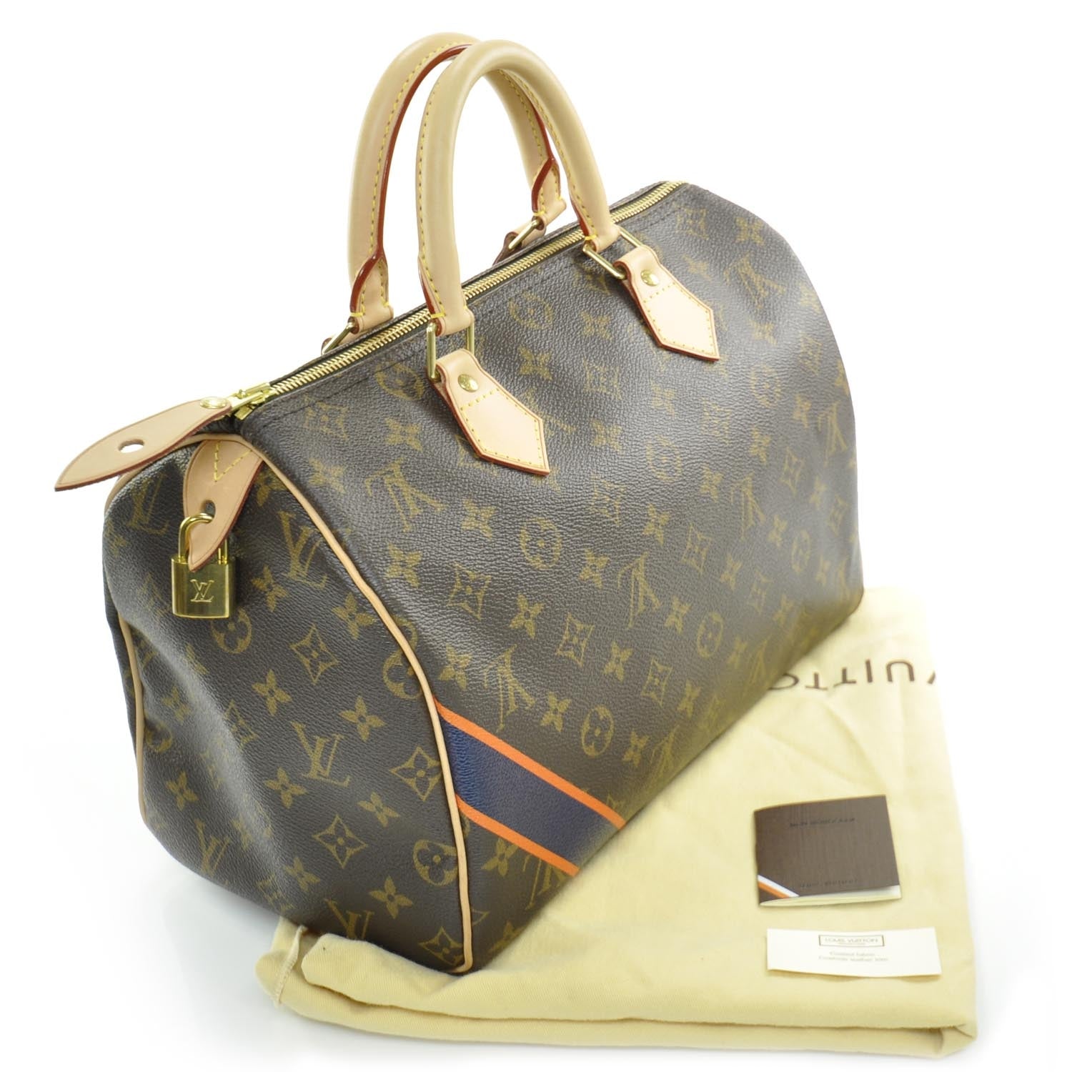 Louis Vuitton Monogram My LV Heritage Speedy 30 Blue Marine and Orange 3 of 9